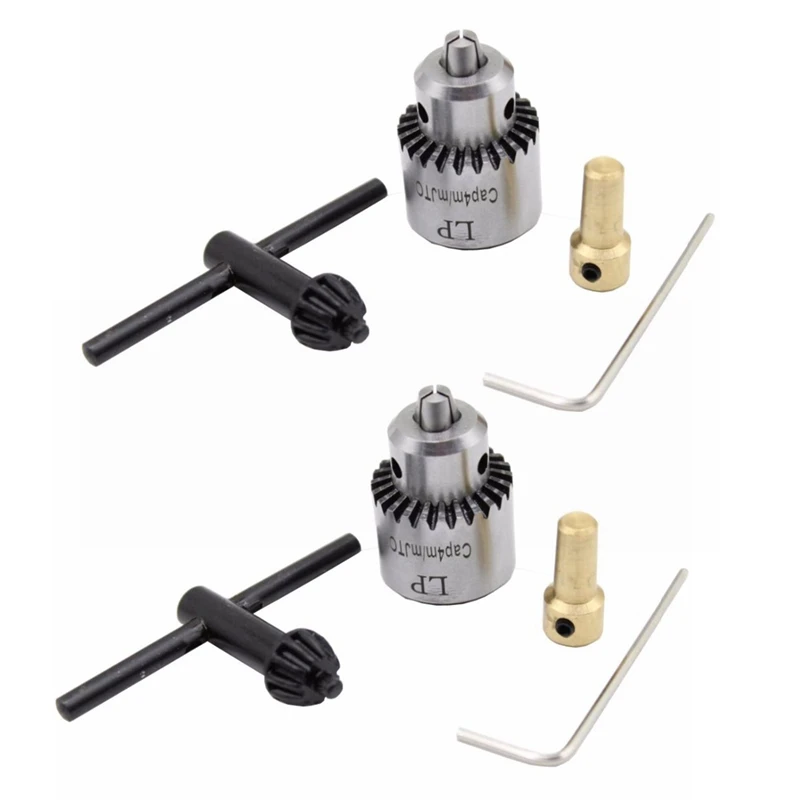 

8X Hot Electric Drill Grinding Mini Drill Chuck Key Keyless Drill Chucks 0.3-4Mm With 3.17Mm Shaft Connecting Rod
