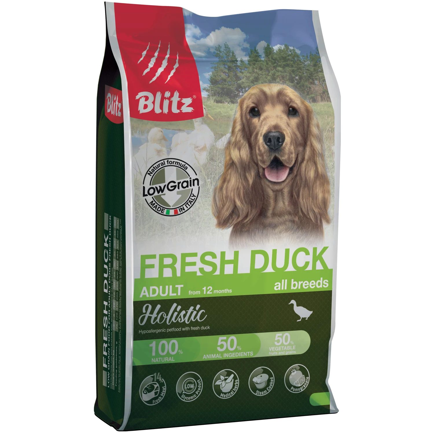Корм Blitz Holistic Fresh Duck (низкозерновой) для собак свежая утка |