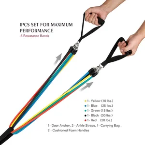 Эластичная лента для спортзала, йоги, фитнеса, 11 шт.