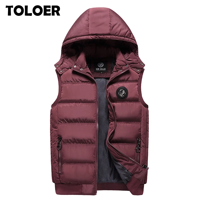 Мужская брендовая парка жилет с капюшоном зима-осень новая Толстая Теплая