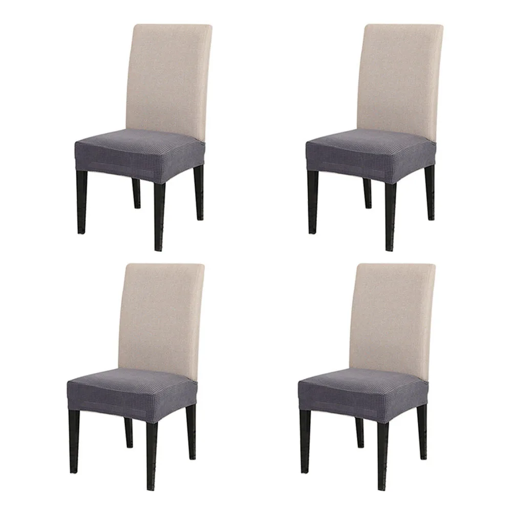 4pcs Gray 6 шт/4 шт/1 шт растягивающийся стул ширина стула чехлы на автомобильные сиденья Чехол Чехлы для подушек кресла для столовой - Цвет: 4pcs Gray
