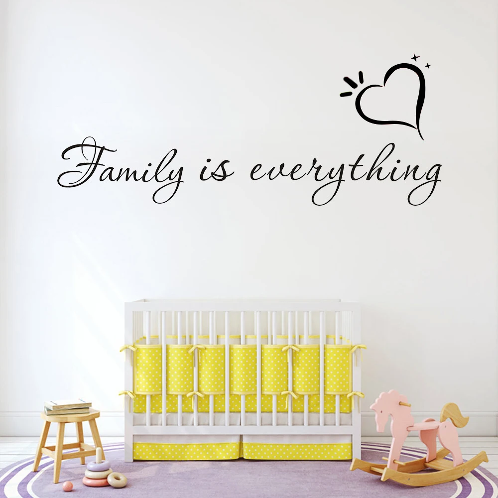 Модный текст фраза семья все наклейки на стену обои декоративные для спальни