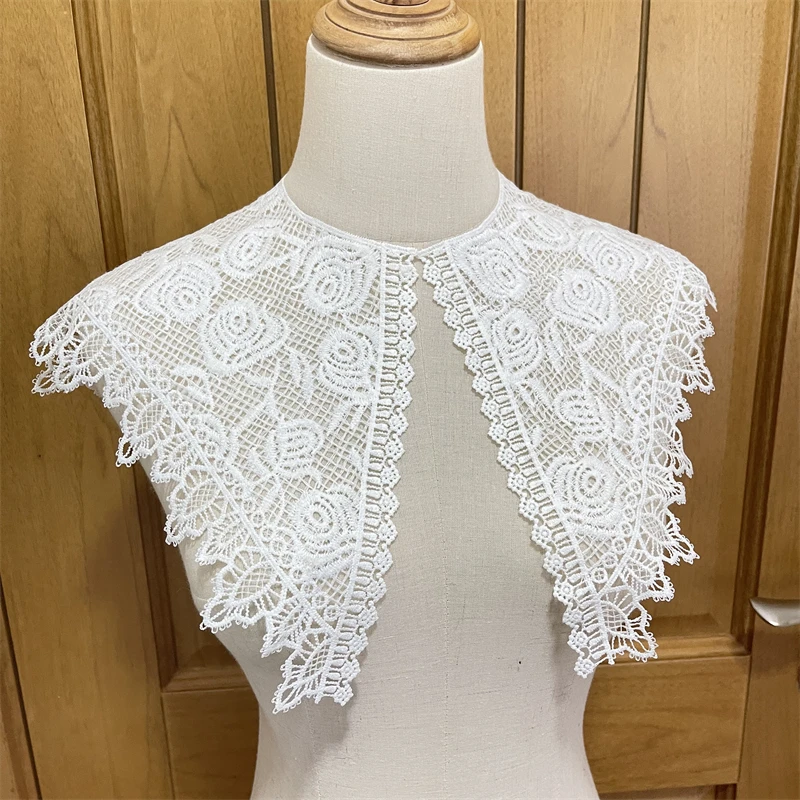 Высококачественный точечный кружевной край большой лацкан ложный воротник шаль