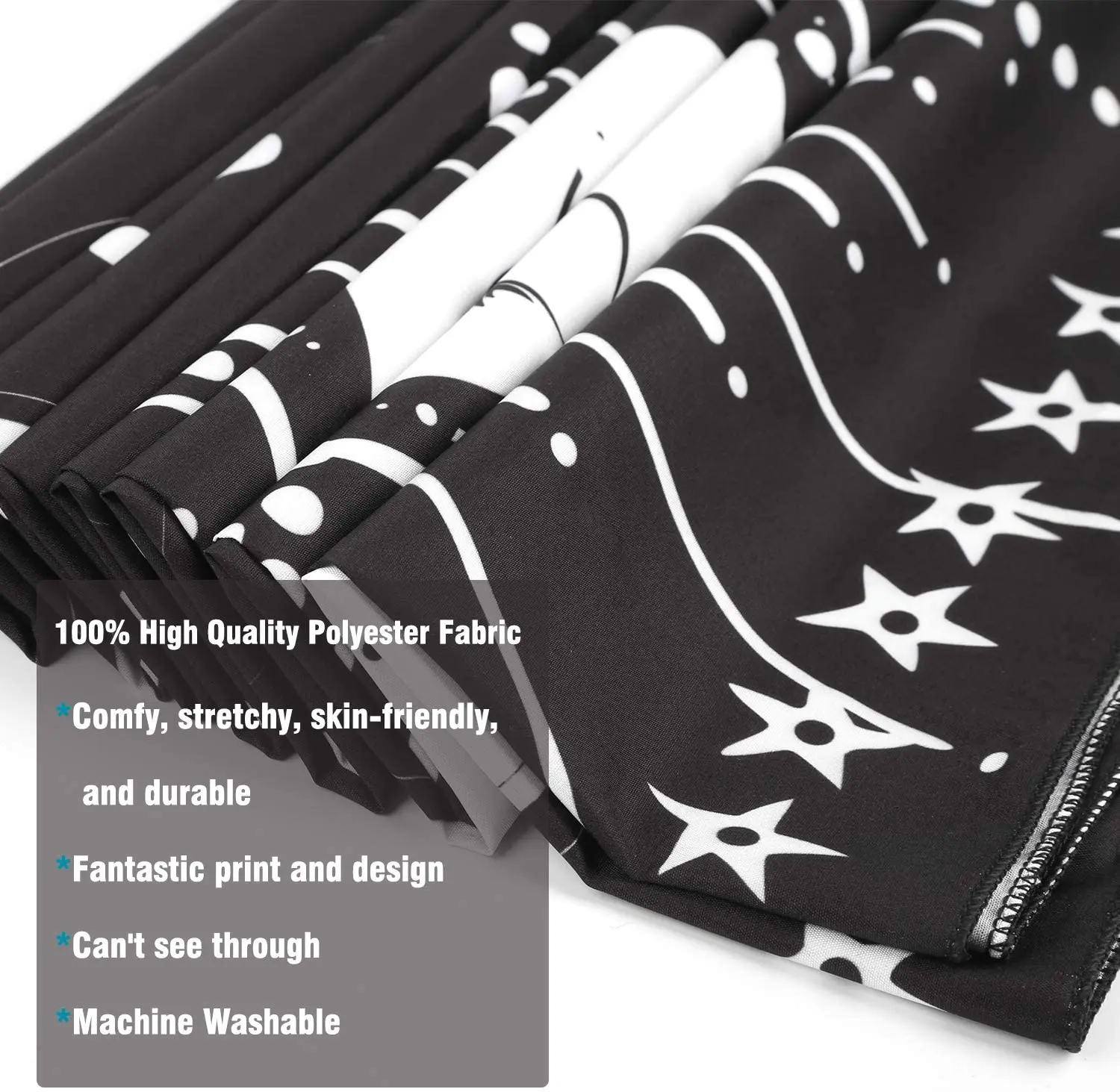 Гобелен с черной головой кота портрет Луна и четыре глаза Готическая татуировка