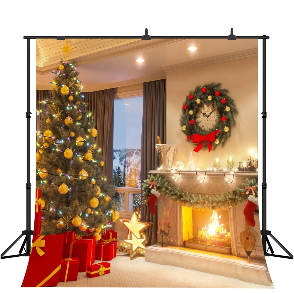 

Lyavshi занавеска для камина венок Рождественская елка декор Фотография фоны для фотографий фоны для фотостудии