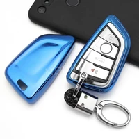 for new bmw 3 5 6 7 series x1 x2 x3 x5 x6 g20 g30 g32 g11 f48 f39 g01 f15 g05 f16 car key fob chain ring cover case holder blue
