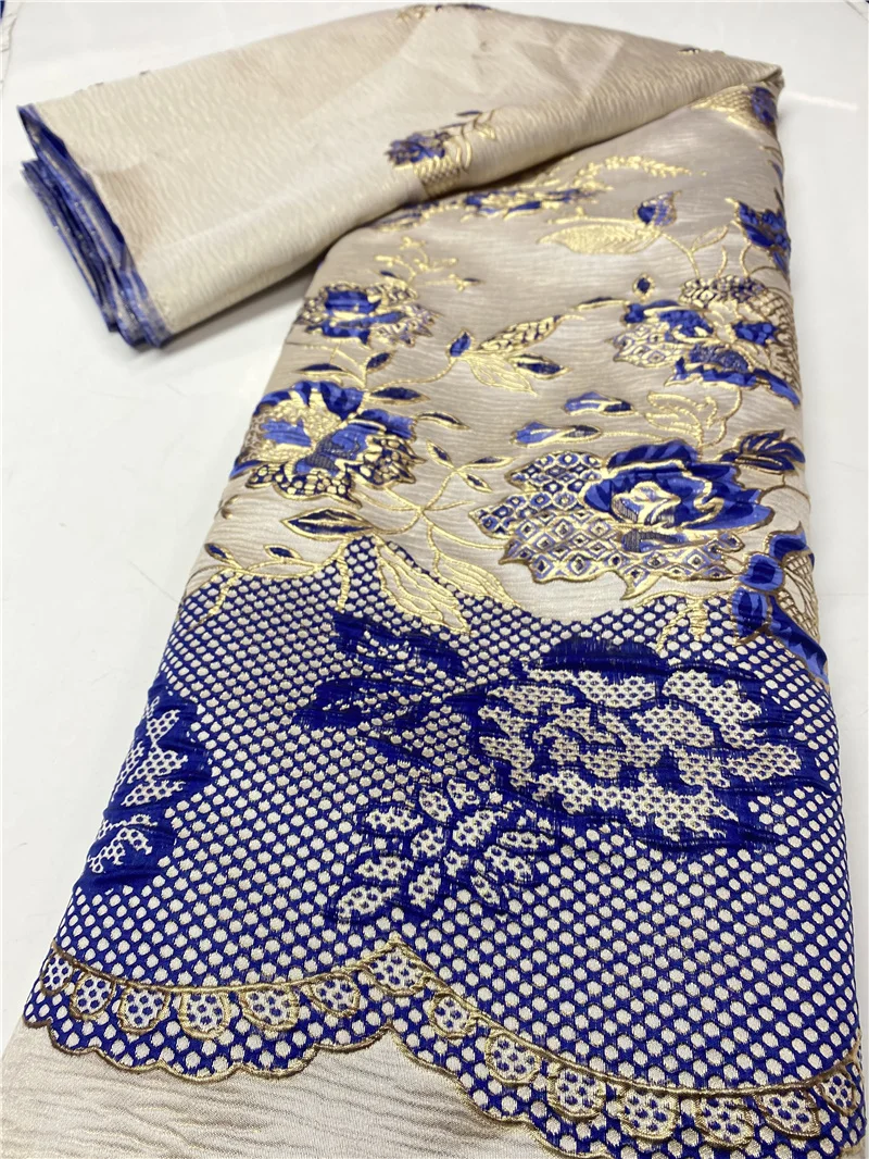 

French Jacquard Lace Fabric African Lace Fabric 2021 High Quality Brocade Bridal Material For Nigerian Wedding Party YA3822B-4