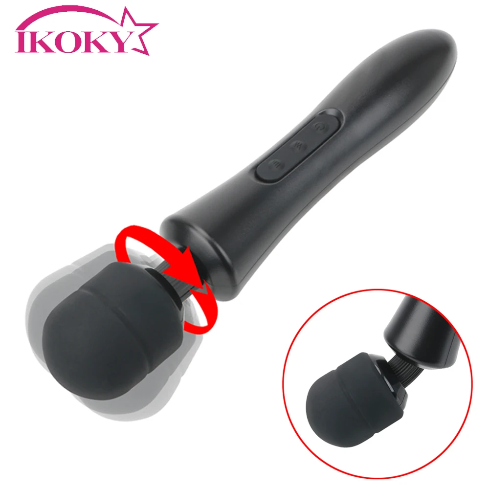 Мощный вибратор IKOKY в виде волшебной палочки огромная головка массажный для тела