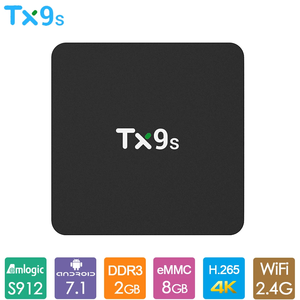 ТВ приставка TX9s Amlogic S912 8 ядер Android 2019 2 + Гб 7 1 ГГц Wi Fi 4K 4 Мбит/с|ТВ-приставки и