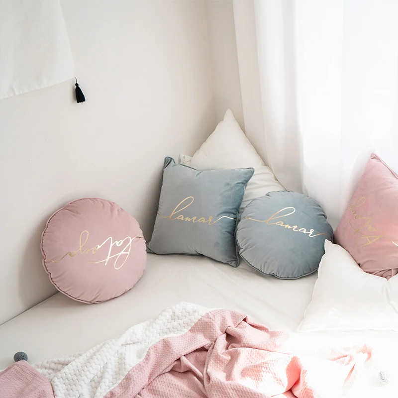 Simanfei круглая подушка для кровати в скандинавском стиле Мягкая Наволочка