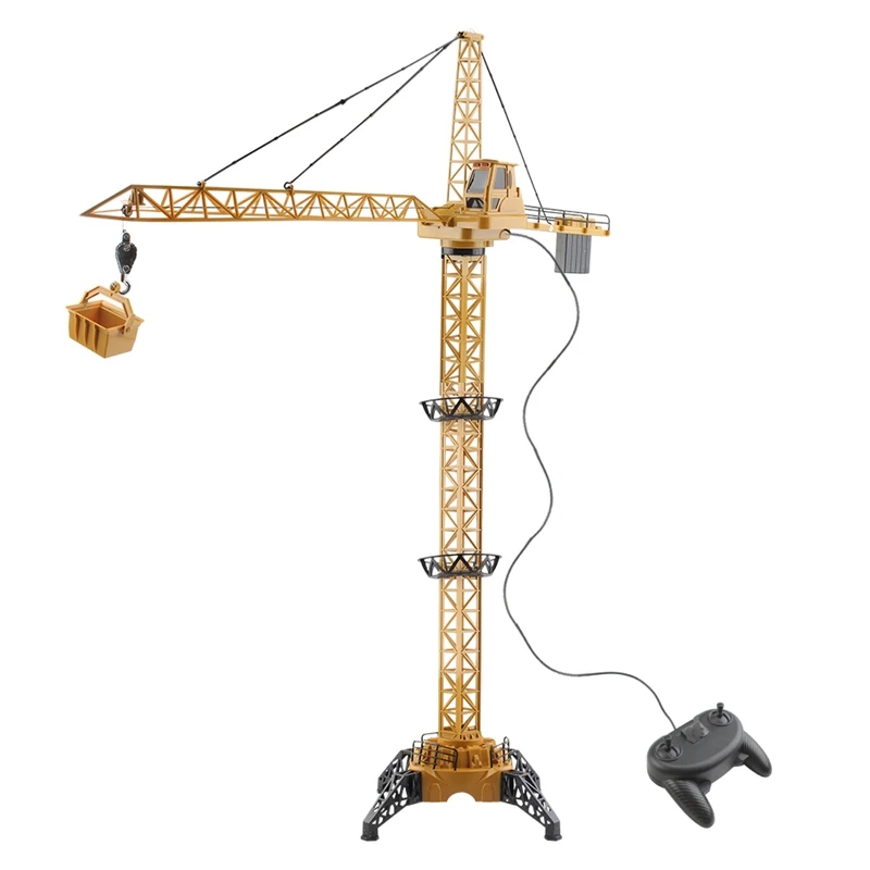 

Remote Control Crawler Crane Toy for Children Hanging Tower Crane with Working Tower Light Adjustable Height 128CM