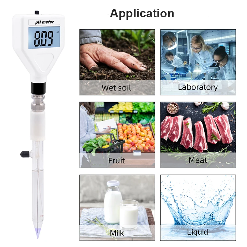 Digital PH Meter Tester Water Quality Analyzer BNC Repalceable Probe ATC Acidimeter for Cheese Meat Soil Cosmetics | Инструменты