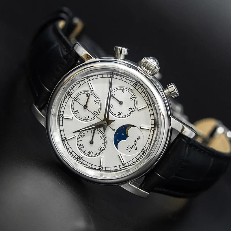 Супер Светящиеся механические часы с хронографом для мужчин ST1908 Moon Phase NATO Calendar мужские наручные часы Relogio