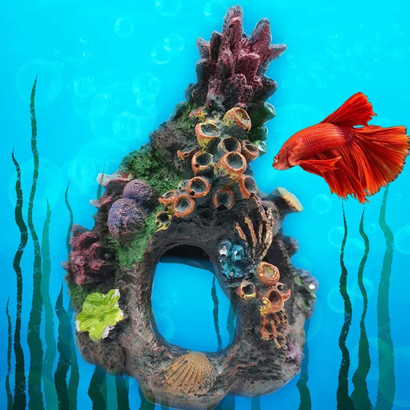 Кораллы аквариумные растения Украшение аквариума смолы рок горный украшения в