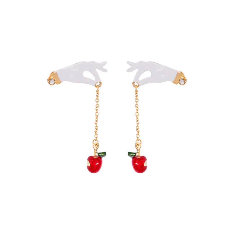 

European and American New Product Personality Trend Designer Enamel Hand-made Craftsmanship Long Tassel Elegant Earrings Jewelry