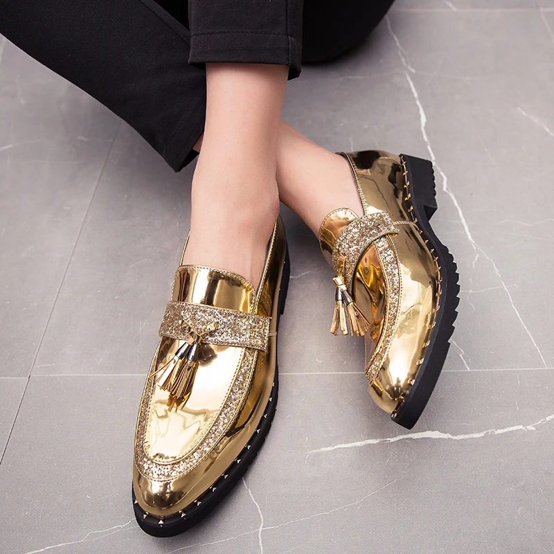 Men Dress Shoes Business Wedding Male Slip On Formal fashion rounted Toe tassel Moccasins leather Loafers men | Обувь