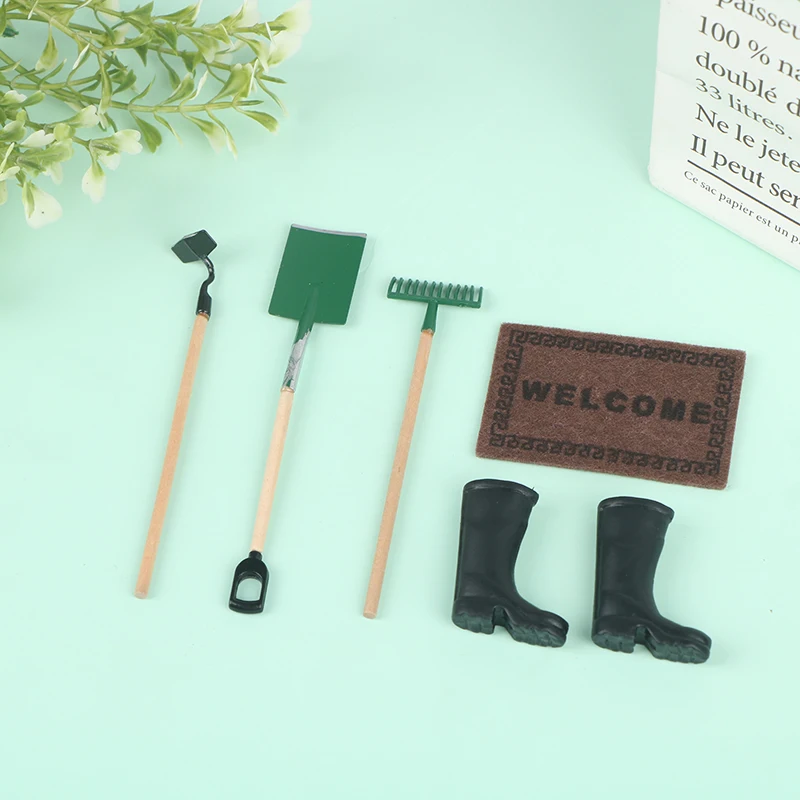 

Масштаб 1:12 миниатюрная Лопата для кукольного домика, вилка и погрузчик, сельскохозяйственные инструменты, мебель, игрушки