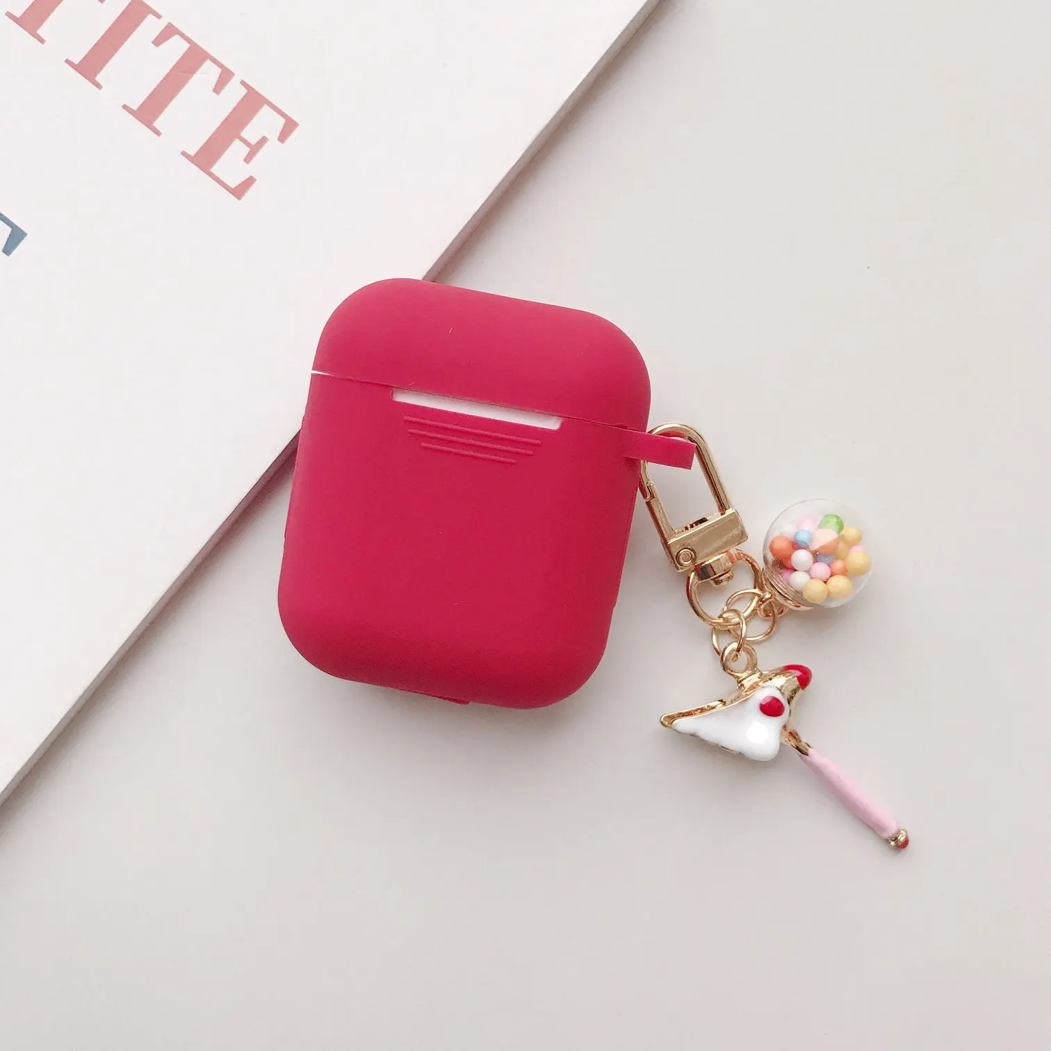 Чехол для AirPods Pro, роскошный чехол с кольцом для ключей, чехол для ключей с сердечком, мультяшный брелок для Air pods 2, силиконовый беспроводной чехол для наушников