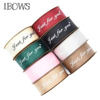 ibows 25mm 10m satin ribbon letters printed ribbon for gift wrapping sewing fabric accessories wedding party decor diy material
