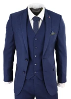 navy mens suits three piece custom made double breasted valentino notched lapel costumes de smoking pour hommes