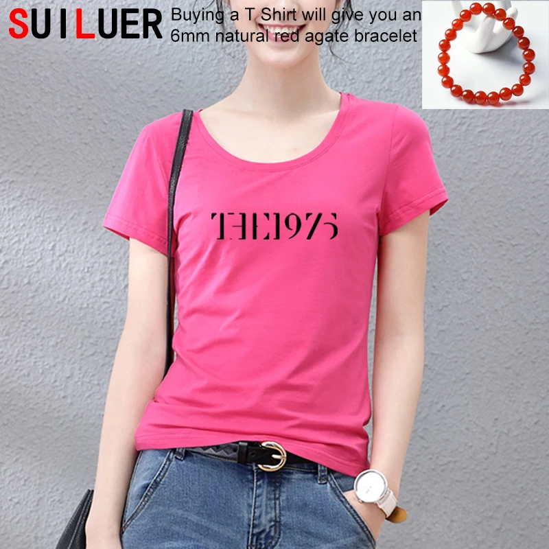 

The 1975 Letters Print Women Slim Fit Tshirt Cotton Casual Shirt For Lady Girl Top Tee 6 Colors Drop Ship SL03-423