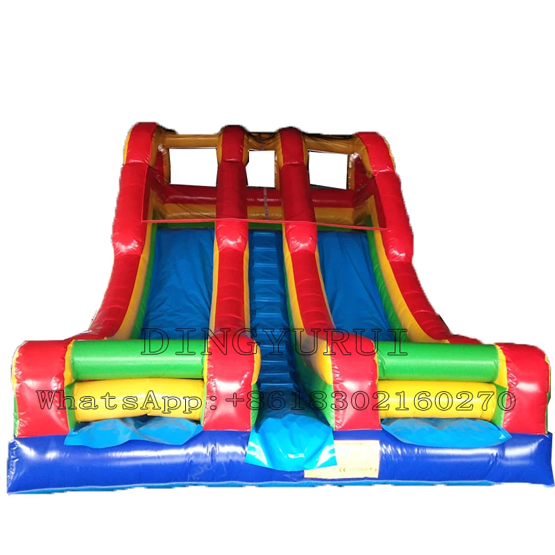 

Colorful Outdoor Funny Bouncy Game Inflatable Slide 8m Long Big Slide for Kids and Adult