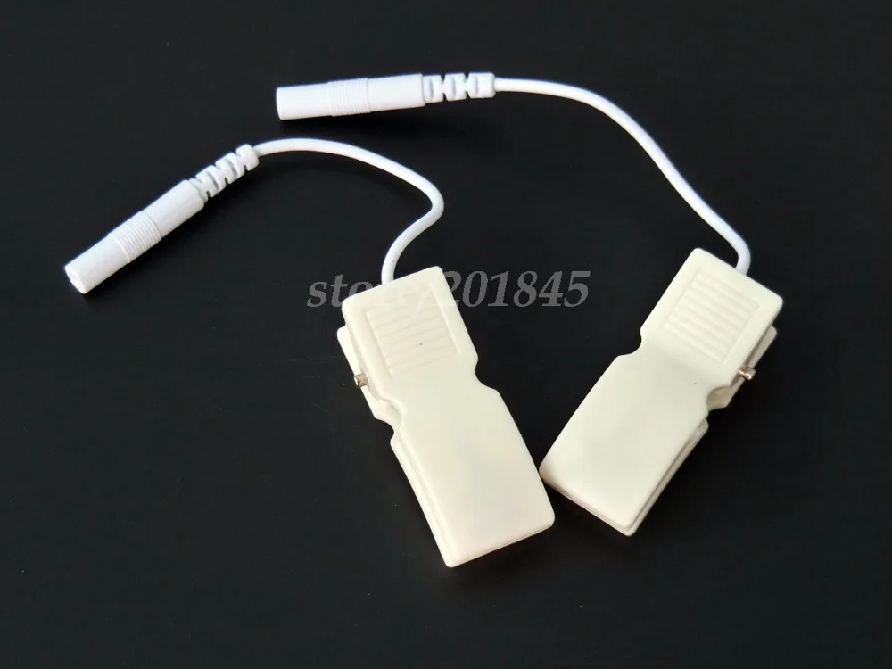 10 пар/упаковка кабельных проводов Beast & Ear Clip Electrode Lead Wires Cable Pin 2.5мм для электротерапевтических массажеров TENS Wire.