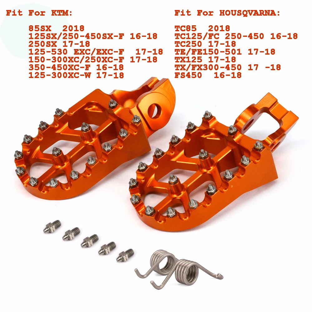 Подножки подножки педали для HUSQVARNA TC65 TC85 TC125 FC250-FC450 TC250 TE FE 150-501 FS450 - Цвет: 2016 Orange