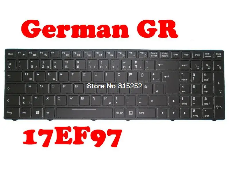 

Клавиатура для ноутбука SKIKK 17EF97 с рамкой, новая черная немецкая клавиатура с подсветкой