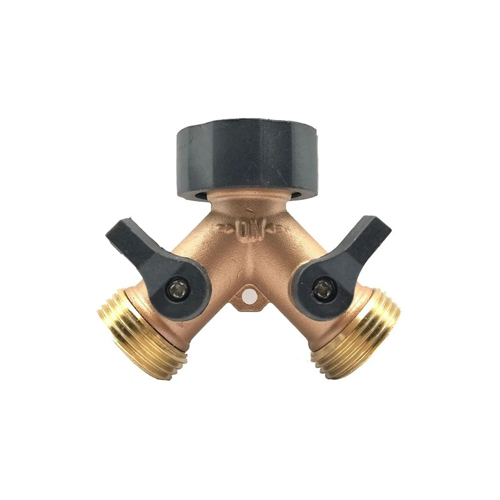 

Solid Brass Body Backyard 2 Way Y Valve Garden Hose Connector Splitter Adapter with Comfort Grip Bathroom diverter mixing valve