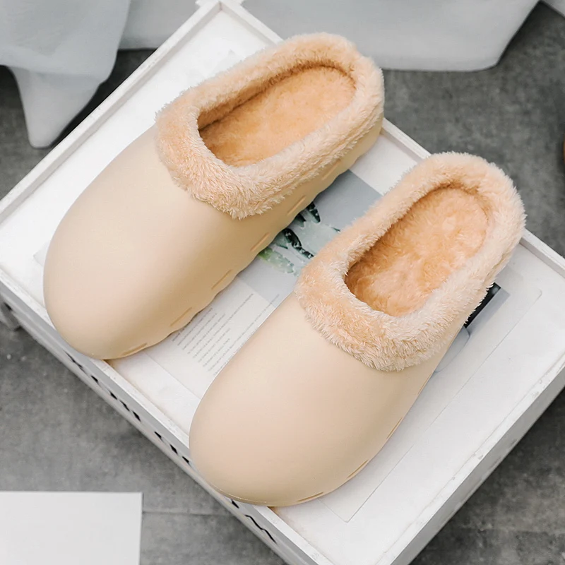 Шлепанцы унисекс из ЭВА на толстой подошве и плюшевой подкладке | Обувь