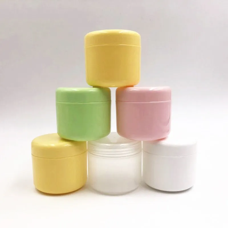 80PCS 50ml 50g round plastic PP cosmetic jars, empty cosmetic cream jar 50g, recycled plastic jars for cosmetics