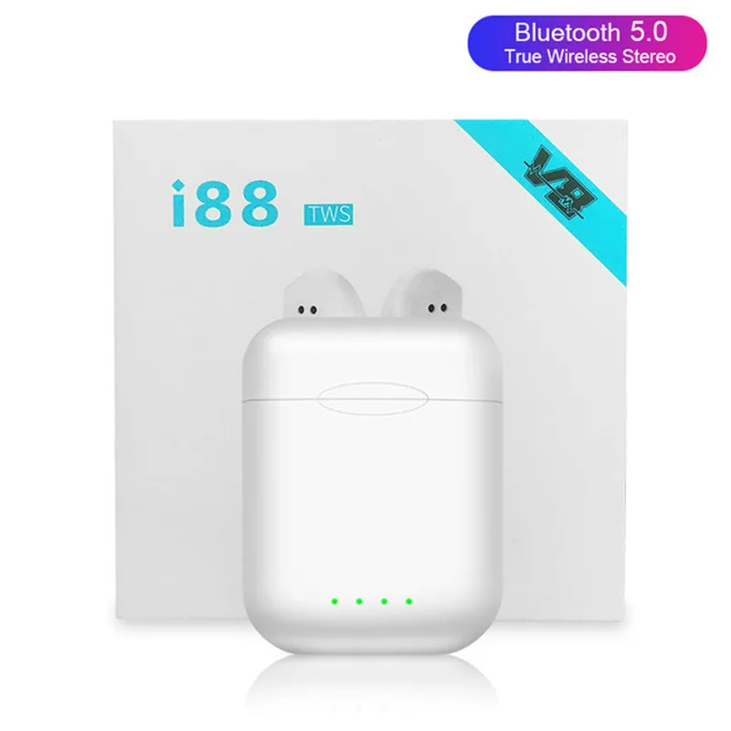 Белый AMTERBEST I88 Tws Bluetooth наушники сенсорное управление беспроводные наушники для IOS Android PK I10 Tws I12 Tws I20 I30 I60 I80 I100 - Цвет: Белый