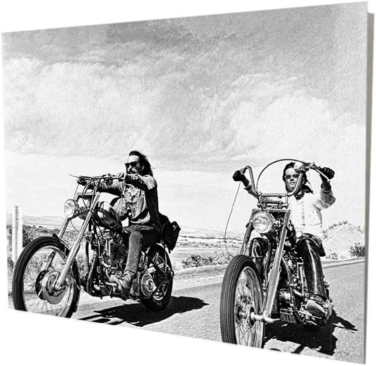 

Brotherhood Easy Rider Motorcyle Highway Portrait Chopper Rider Style Design Vintage Reproduction Vintage Style Metal