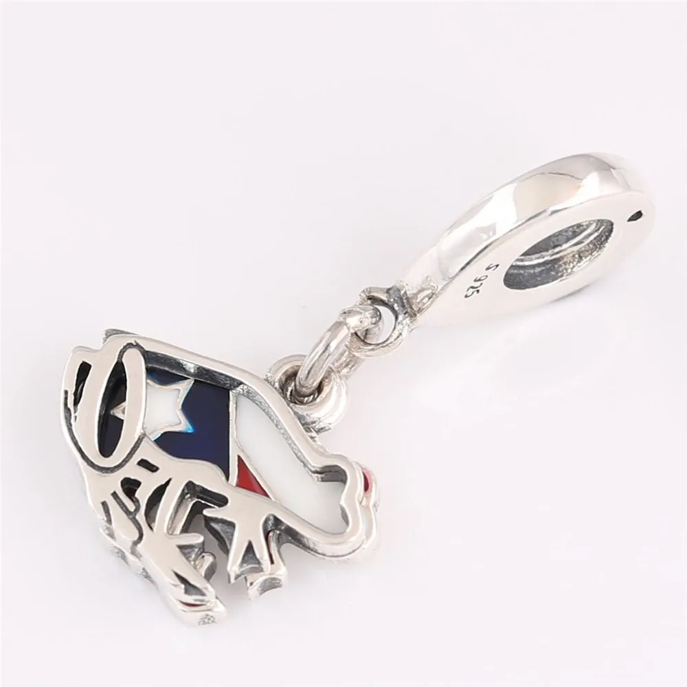 Женский кулон из серебра 100% пробы с красной/белой/синей эмалью|Ювелирные шармы| |