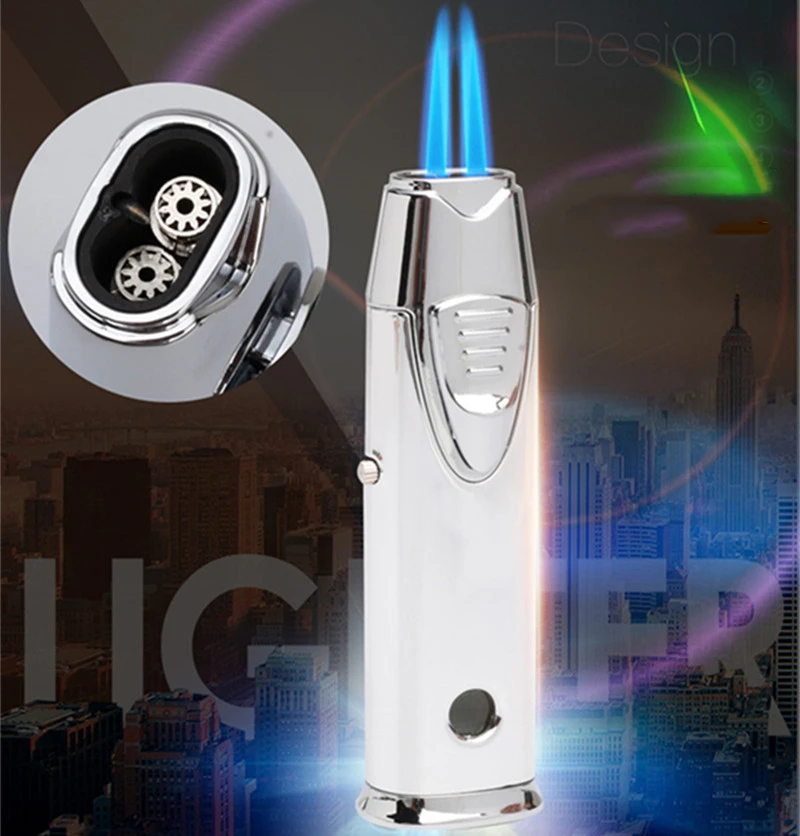 JOBON Outdoor Windproof Lighter Inflatable Lighter Creative Personality Blue Flame Cigarette Lighter In-line Cigar Lighter Male