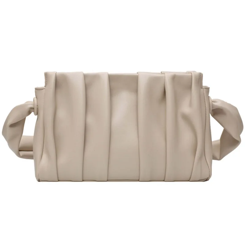 

Folds Design PU Leather Crossbody Bags For2020 Elegant Solid Color Shoulder Handbags Female Travel Cross Body Bag