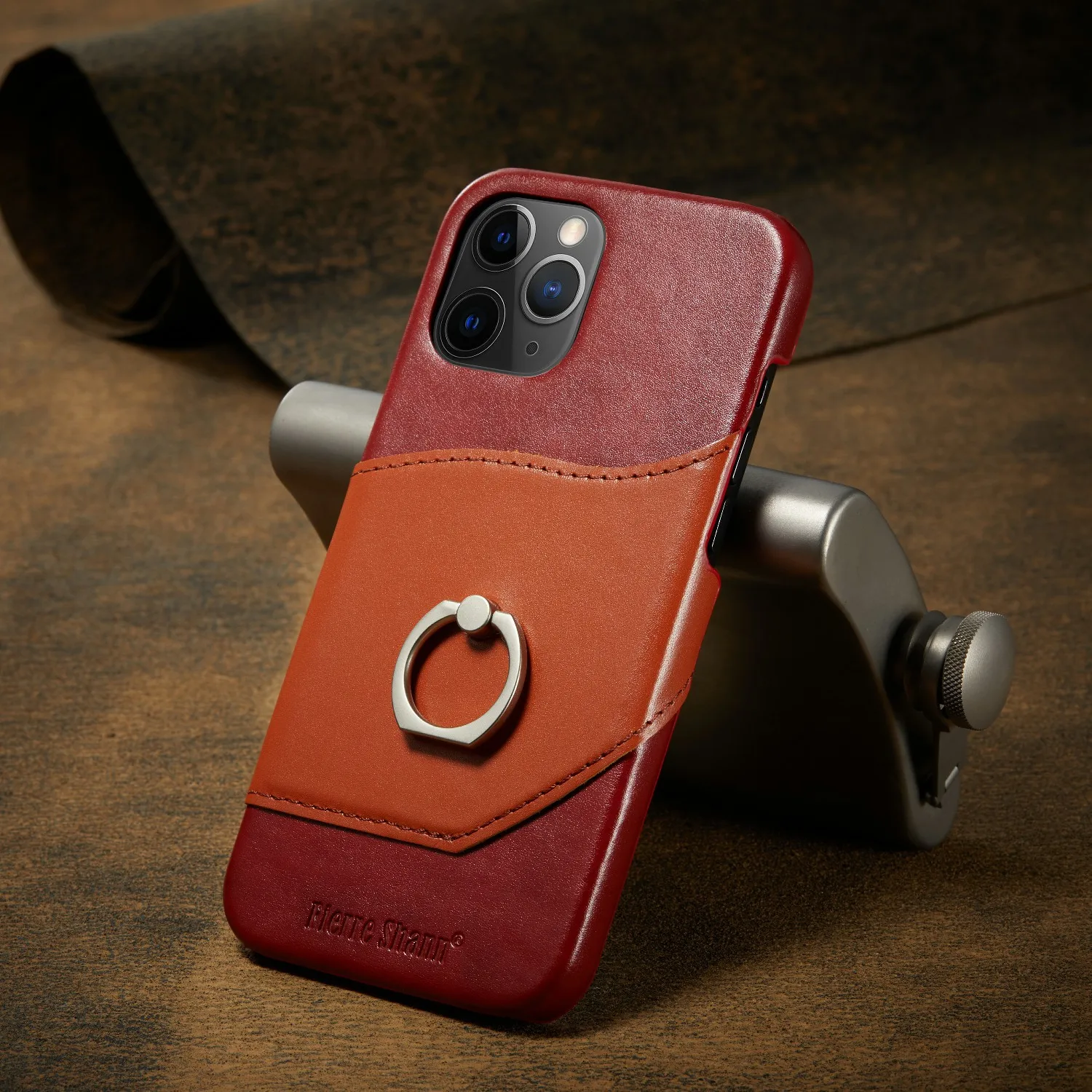 

New iPhone12 phone case apple 11 proMax ring holder leather case S10 back case