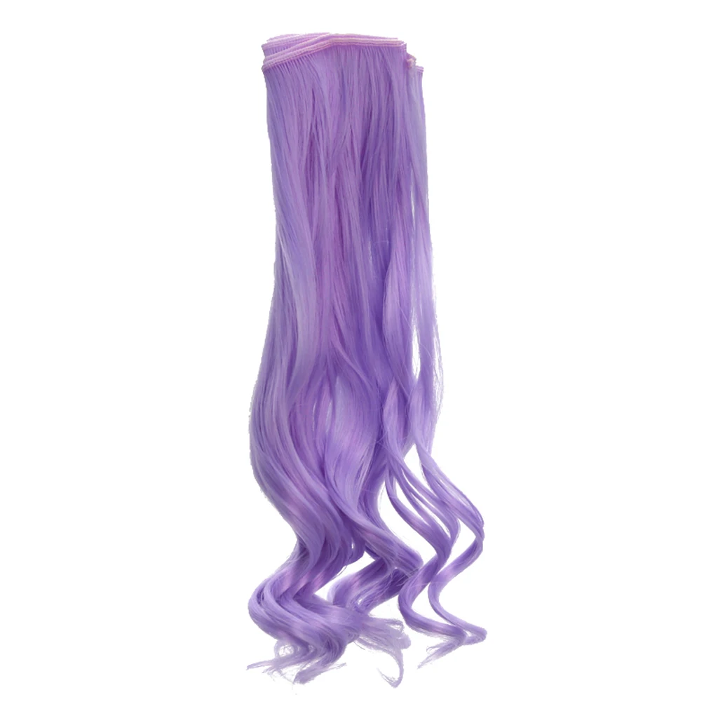 

High Temperature Doll 25cm Long Hair Curly Wig For All Girl Dolls Accs Purple