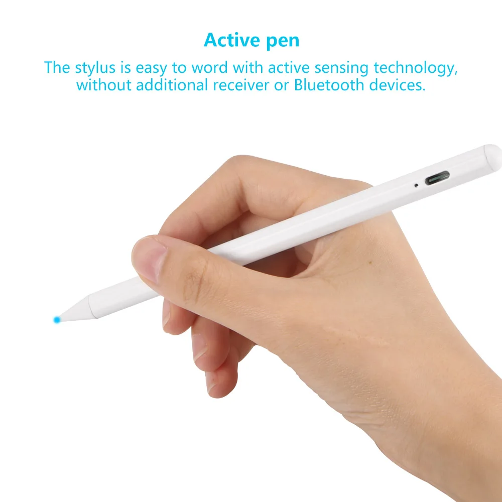 

High Sensitivity Tablet Pen Stylus White Compact Superfine USB Charging Magnetic Active Tablet Pencil 14-2mm High Sensitivity