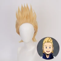 anime my hero academia million cosplay wig high temperature material gold synthesis method party dress up wig