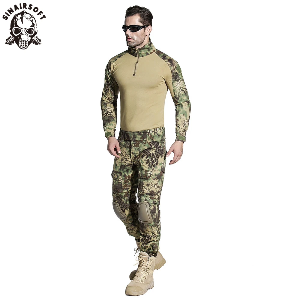 Военный Тактический Костюм армейский боевой камуфляж BDU мужская униформа для