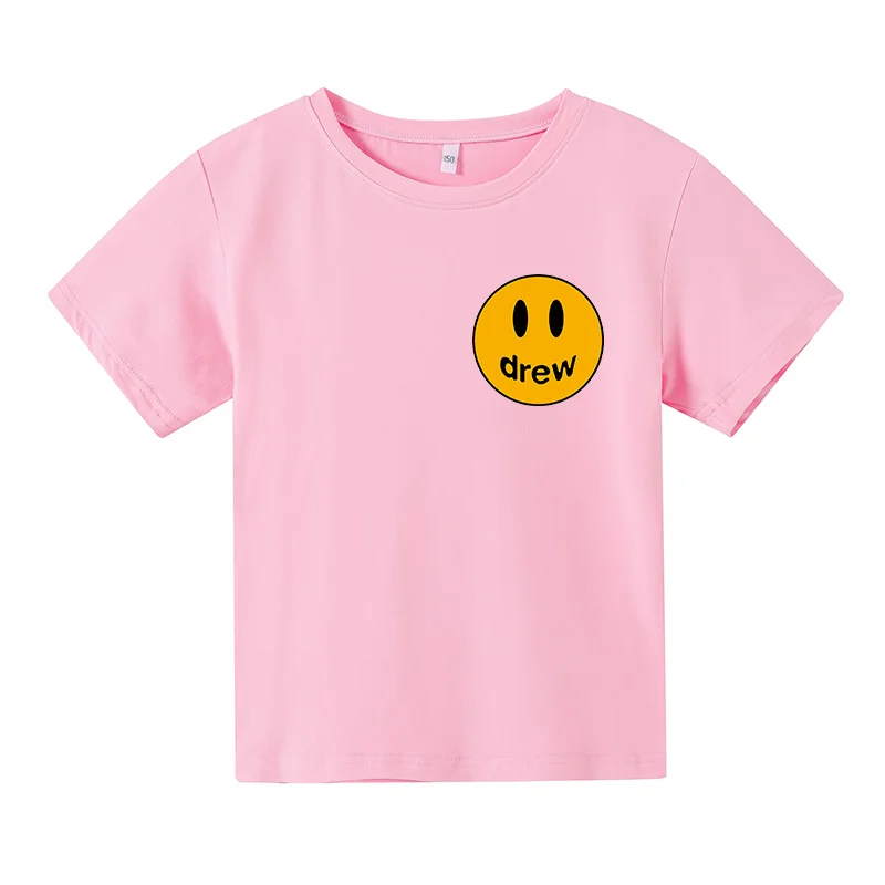 

Children's clothing T-shirt bottoming T-shirt smiley theme loose version round neck boy girl short sleeve summer