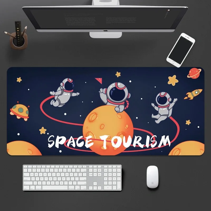 

Large Size Home Office Computer Desk Mat Table Keyboard Planet Mouse Pad Non-slip PC Gamer pad Space Astronaut gaming Mouse Pad