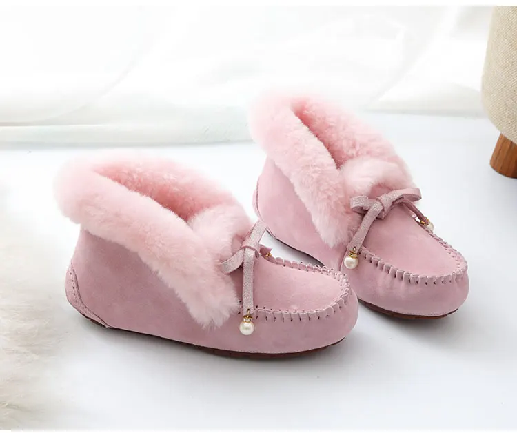 Natural Fur Women Flats Casual Moccasins Comfortable Loafers Genuine Leather Women Shoes Fashion Driving Shoes Woman