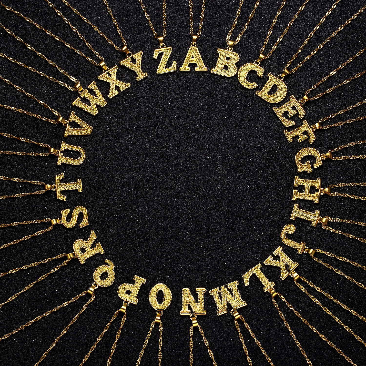 Ожерелье золотого цвета с буквами инициала для женщин и мужчин ювелирное изделие