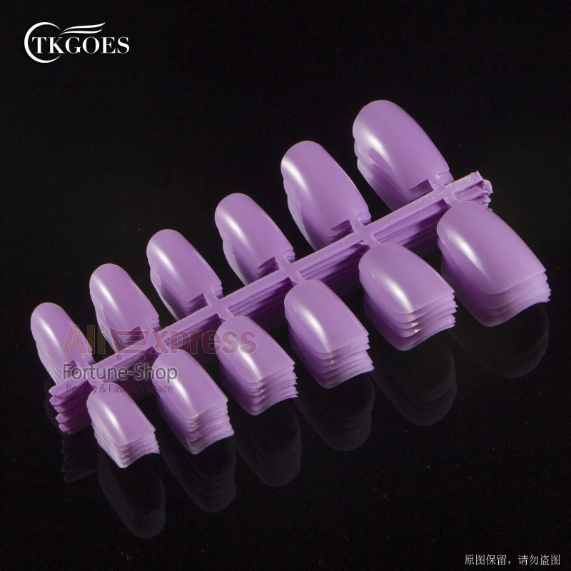 120 штук в упаковке фиолетовые квадратные накладные ногти 10 размеров с