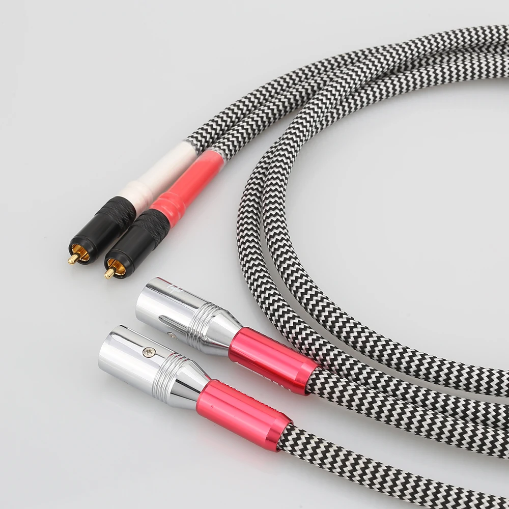 Hifi посеребренный аудио кабель 2 RCA штекер XLR HIFI 3 Pin Мужской аудиофил|2 rca male|audio cable