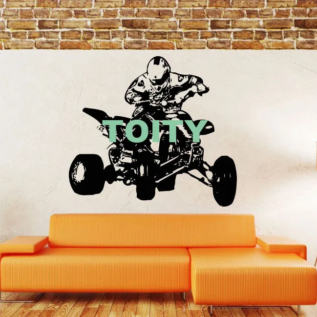 H57cm x W63cm 29 Конструкции квадроцикл atv гоночный Rider Экстремальная Спортивная Наклейка на стену 4 Wheeler по бездорожью Декоративная Виниловая Наклейка Декор дома Фреска - Цвет: H57cm x W63cm