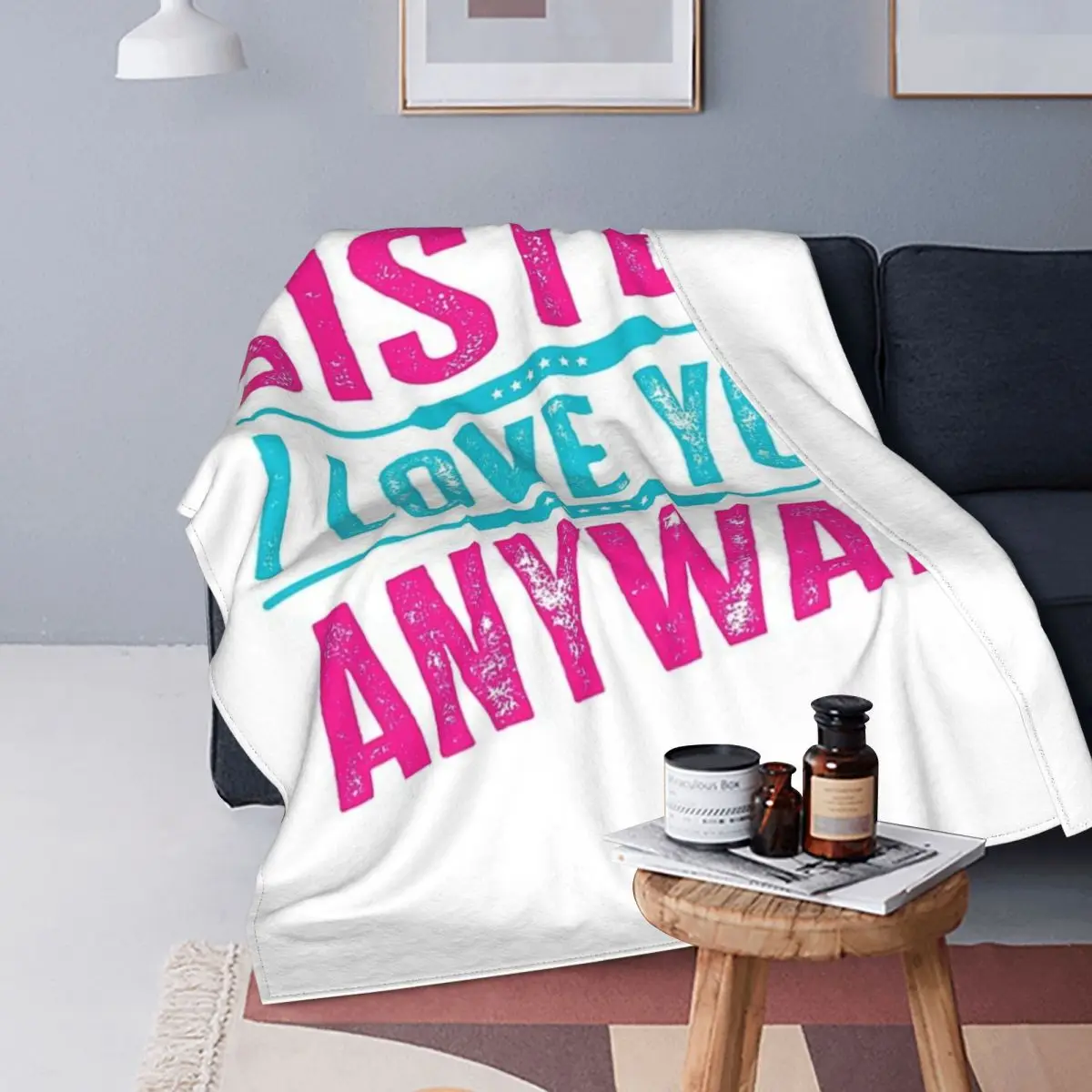 

Te quiero de todos modos-Manta a cuadros para cama, manta de muselina, lino y algodón